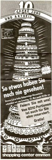 Weltrekord-Torte hoch Inserat