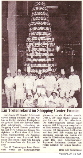 Weltrekord-Torte hoch Vaterland 1985
