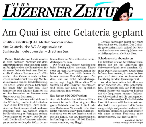 Es ist eine Gelateria geplant