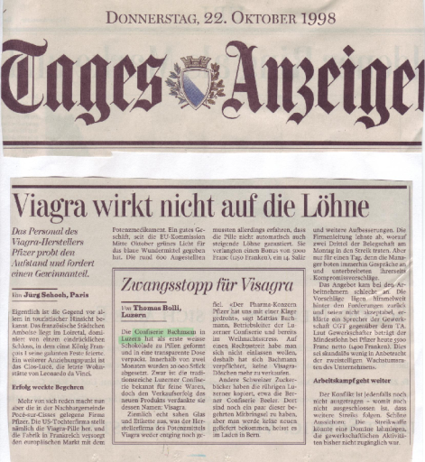 Visagra Tages Anzeiger Oktober 1998