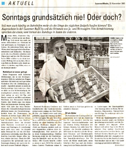 Öffnungszeiten Luzerner Woche 11.05