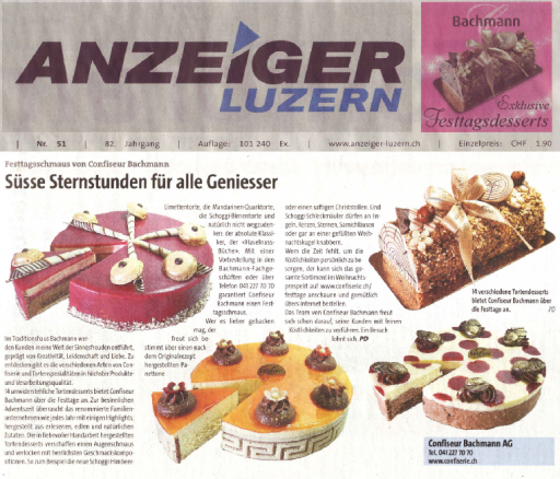 Weihnachten Anzeiger Torten