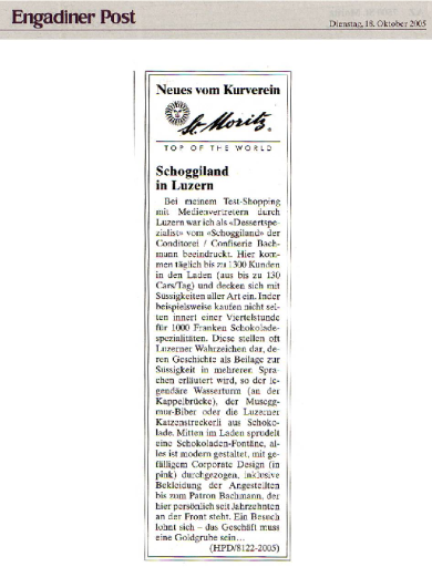 Schwanenplatz Engadiner Post Okt. 2005