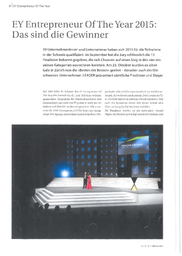 Finalist Entrepeneur of The Year 2015 – EY Award